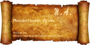 Mendelsohn Áron névjegykártya